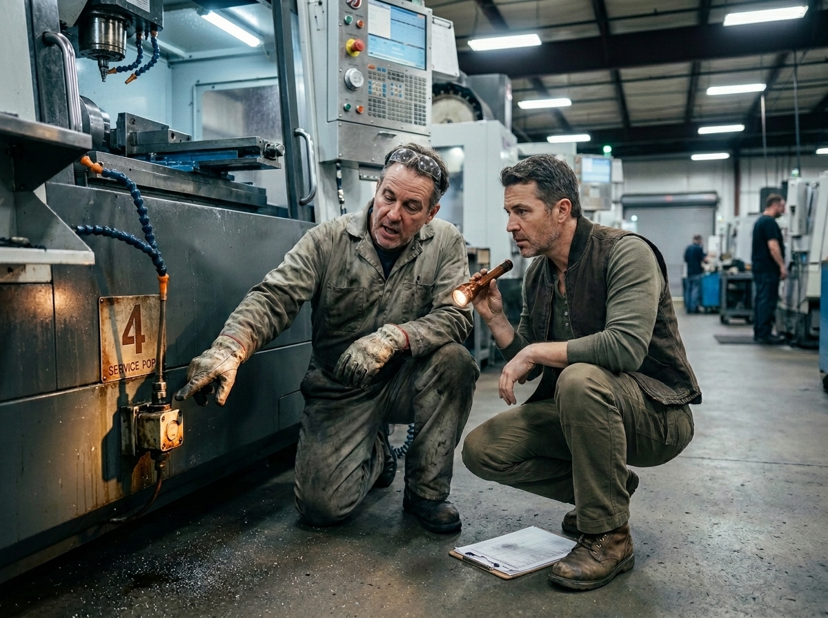 Two operators in a working session, operational context.